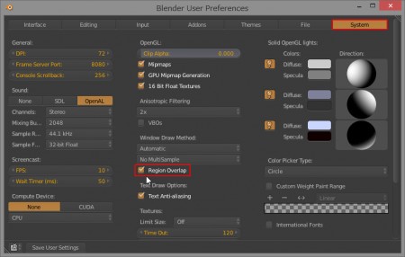 User Preferences - Region Overlap