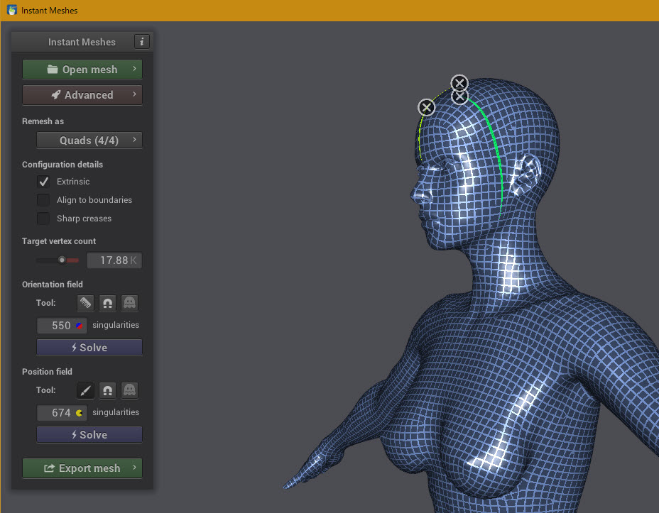 Addon 無料のリメッシュ アドオン Instant Meshes Remesh Cgrad Project