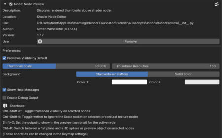 Preferences: Node Previwer